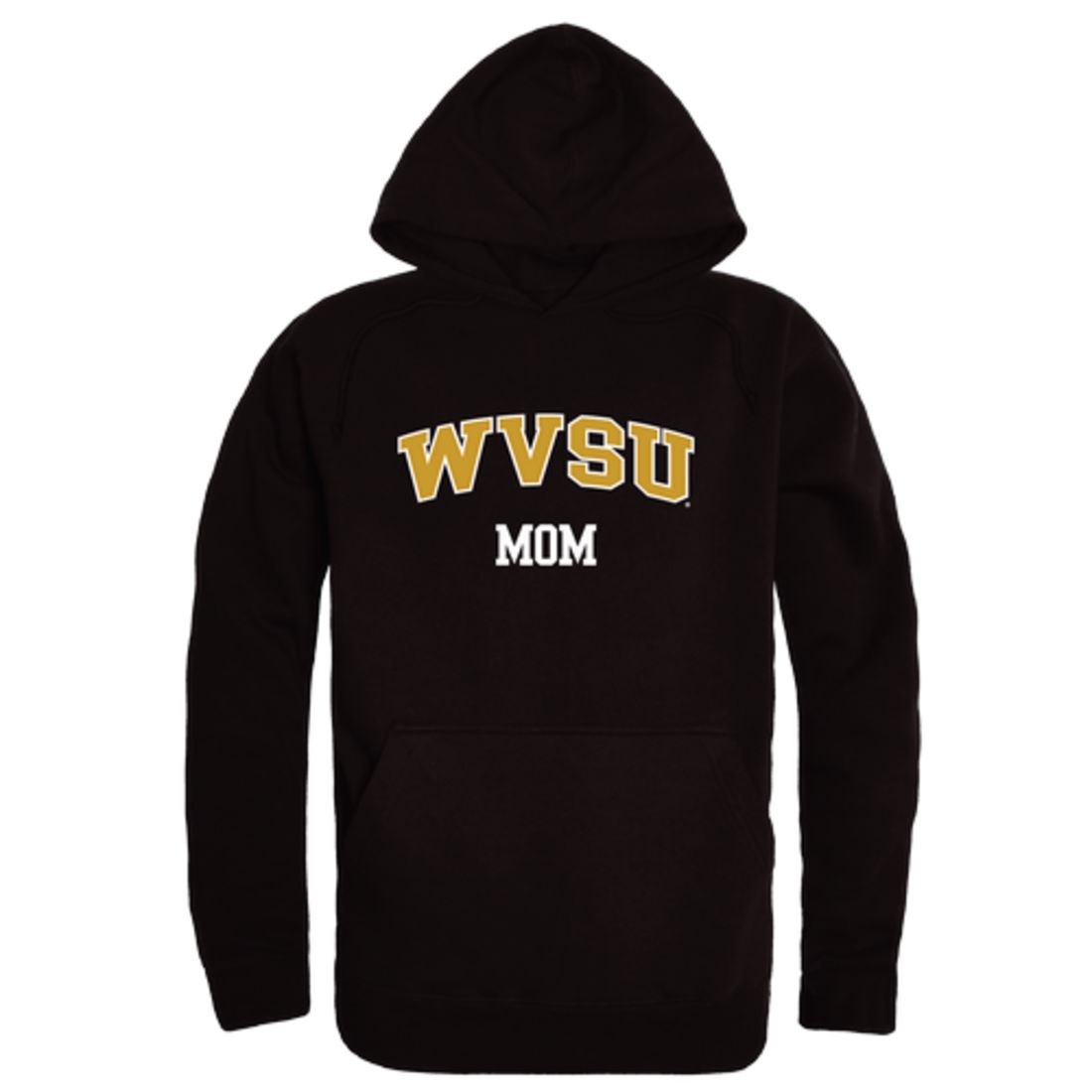 WVSU West Virginia State University Yellow Jackets Mom Fleece Hoodie Sweatshirts Black-Campus-Wardrobe