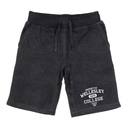 Wellesley College Blue Property Shorts Fleece Drawstring