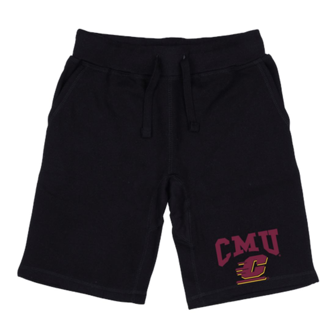 CMU Central Michigan University Chippewas Premium Fleece Drawstring Shorts-Campus-Wardrobe