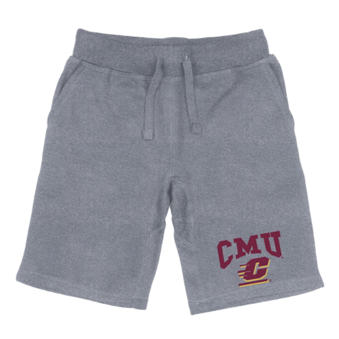 CMU Central Michigan University Chippewas Premium Fleece Drawstring Shorts-Campus-Wardrobe