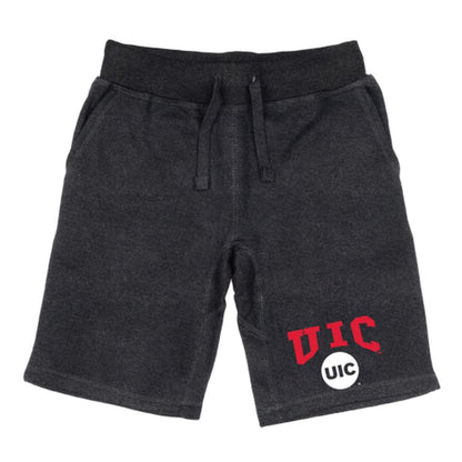 UIC University of Illinois at Chicago Flames Premium Fleece Drawstring Shorts-Campus-Wardrobe