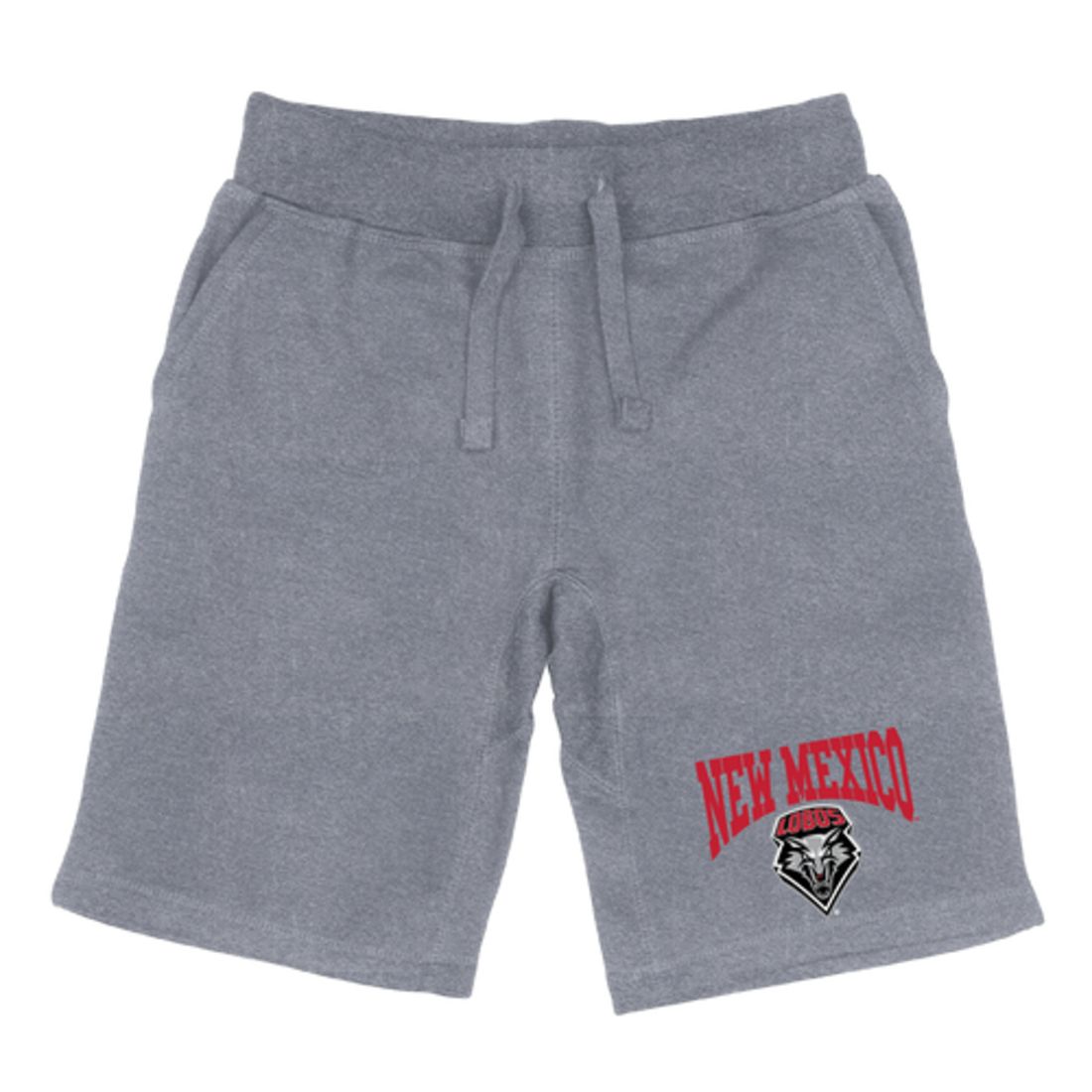 UNM University of New Mexico Lobos Premium Fleece Drawstring Shorts-Campus-Wardrobe