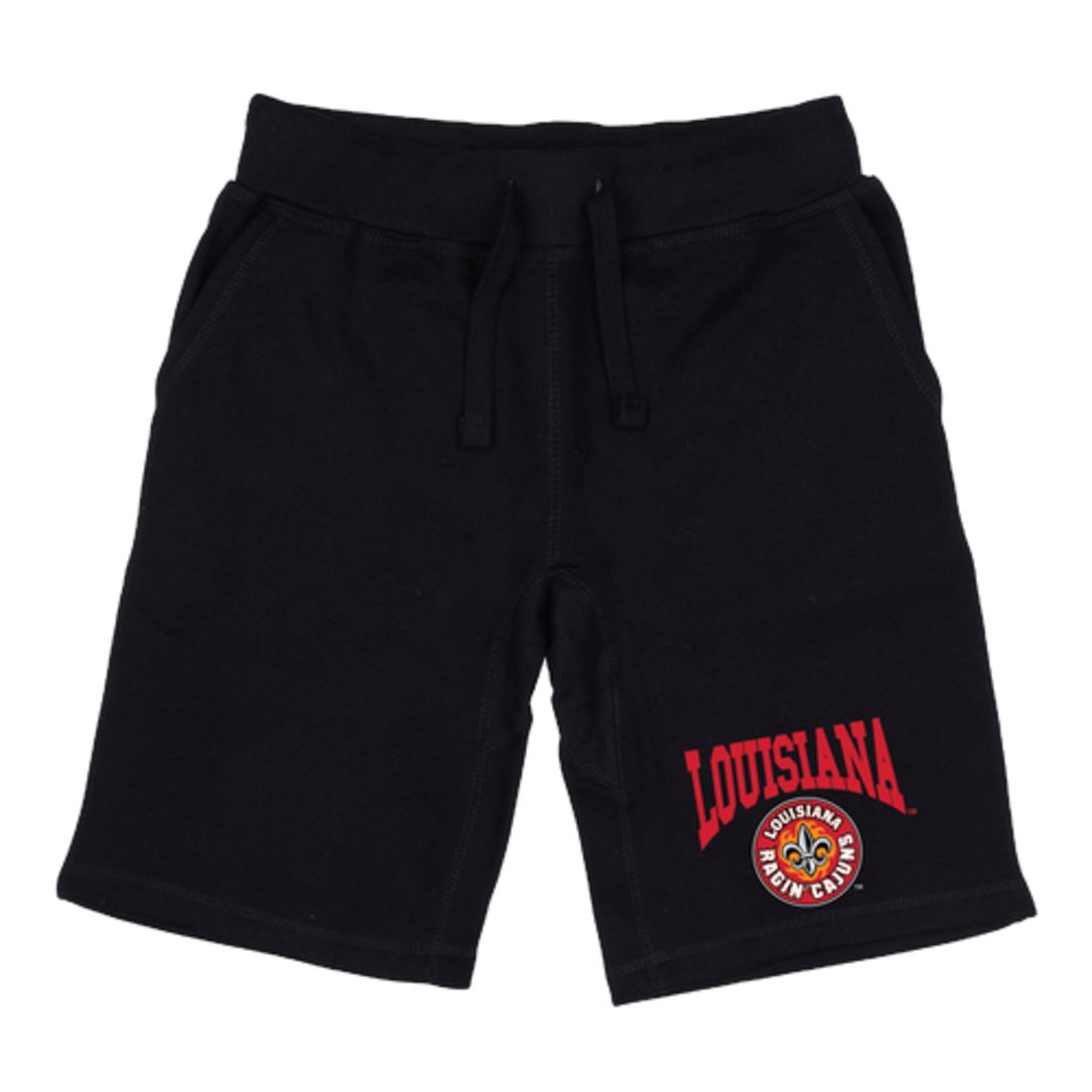 UL University of Louisiana at Lafayette Ragin' Cajuns Premium Fleece Drawstring Shorts-Campus-Wardrobe