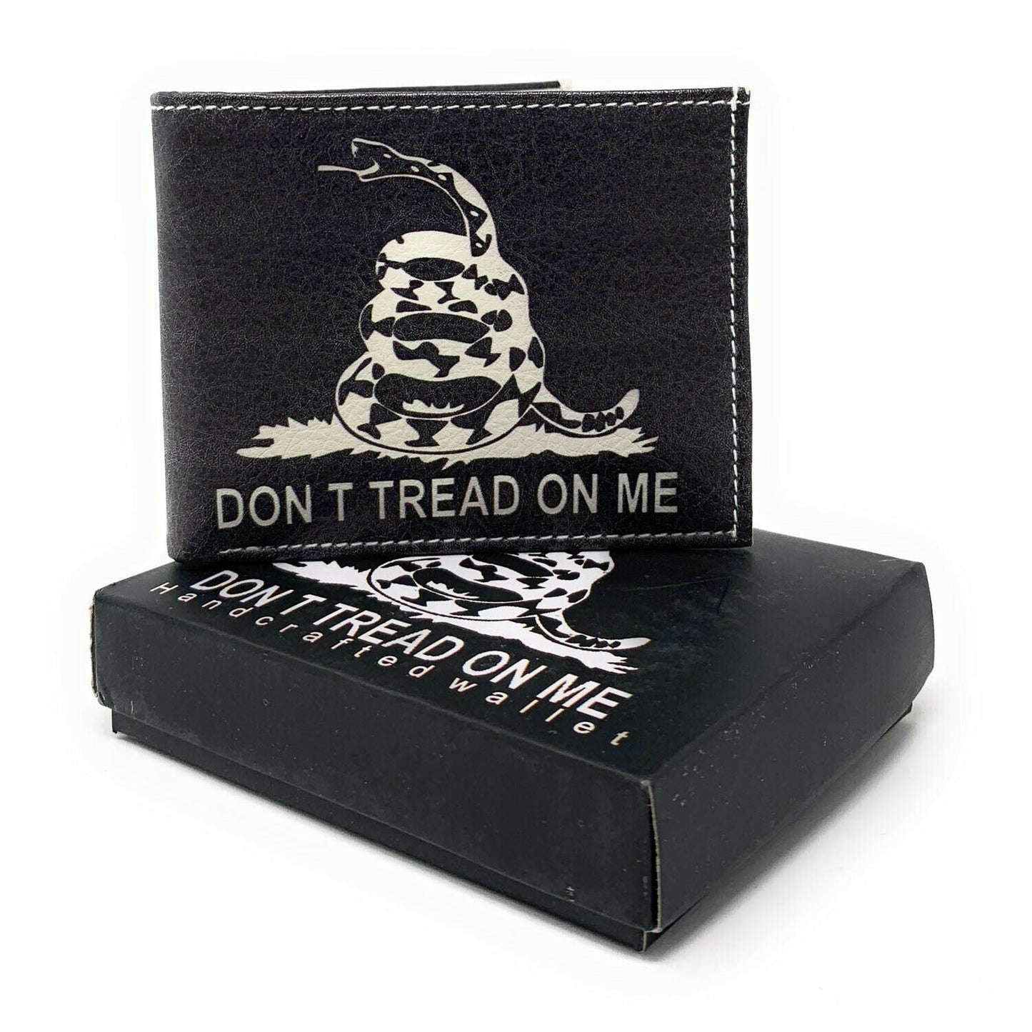 USA Patriotic Bifold Wallets In Gift Box Mens Womens Youth-UNCATEGORIZED-Empire Cove-LIM-VL529-DON'T_TREAD_ON_ME_SNAKES-Casaba Shop