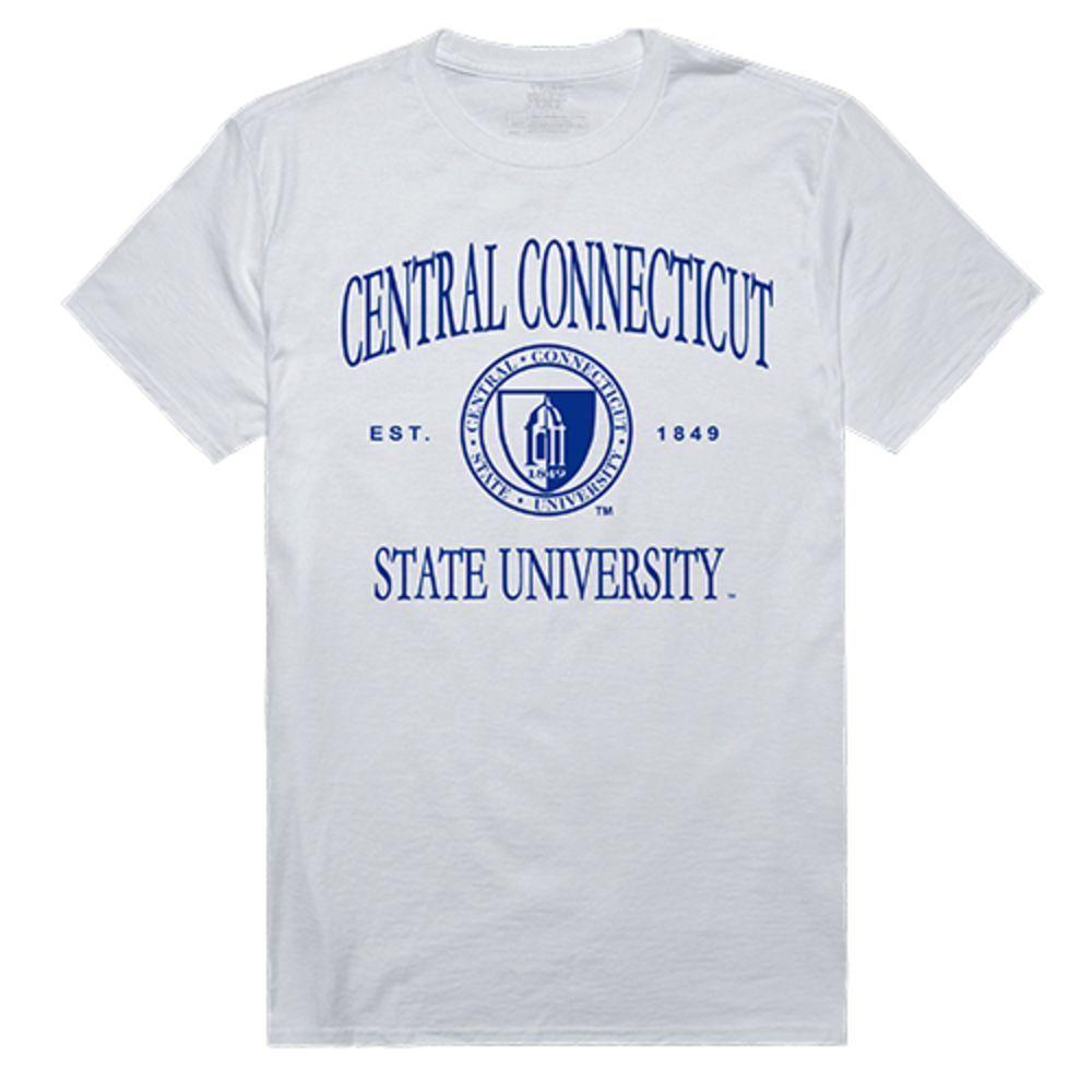 Central Connecticut State University Blue Devils NCAA Seal Tee T-Shirt White-Campus-Wardrobe
