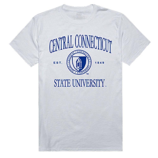 Central Connecticut State University Blue Devils NCAA Seal Tee T-Shirt White-Campus-Wardrobe