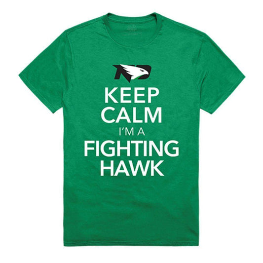 University of North Dakota Fighting Hawks NCAA Keep Calm Tee T-Shirt Kelly-Campus-Wardrobe