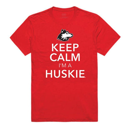 NIU Northern Illinois University Huskies NCAA Keep Calm Tee T-Shirt Red-Campus-Wardrobe