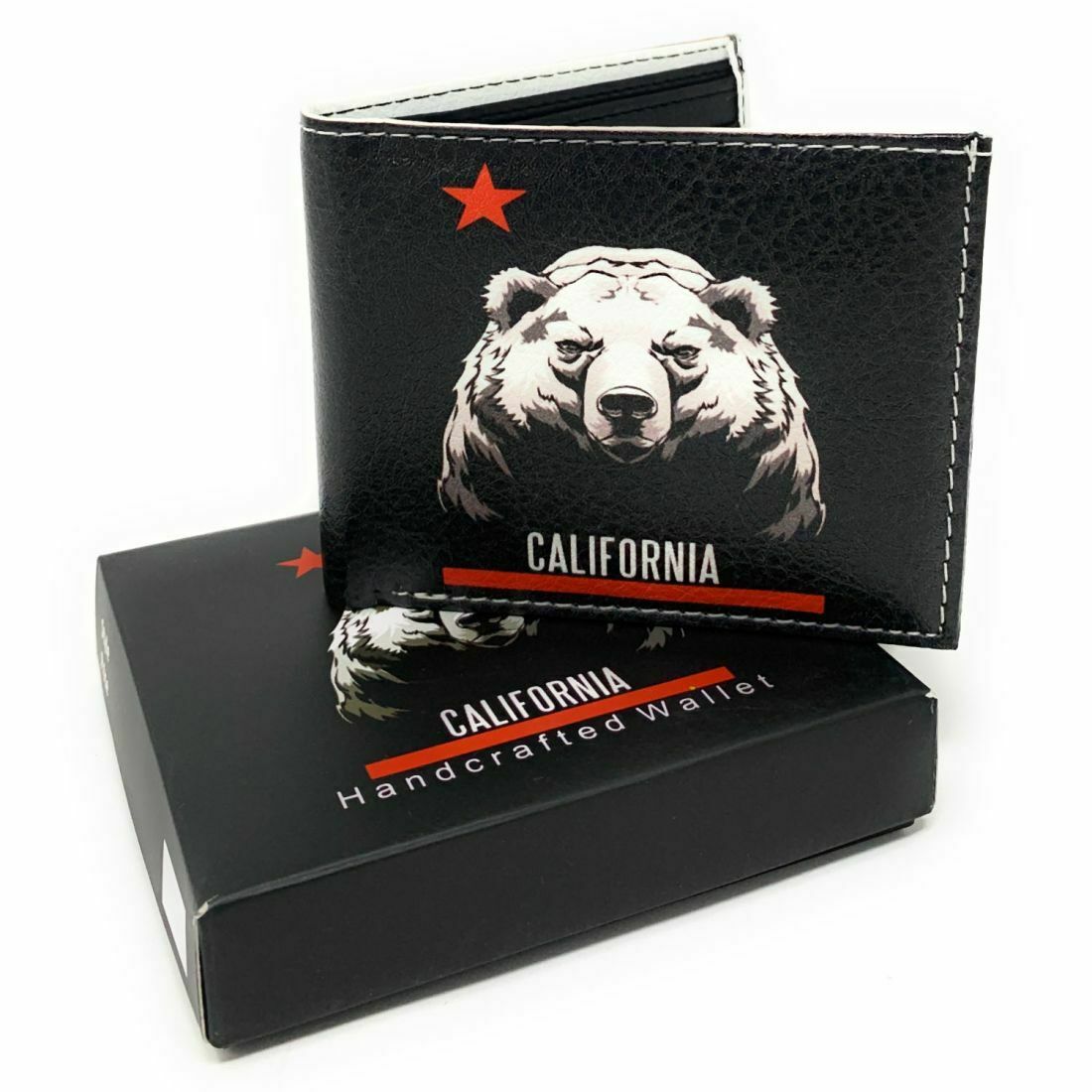 California Cali Bear Bifold Wallets In Gift Box Mens Womens Kids-Wallets-Empire Cove-Bear-Casaba Shop