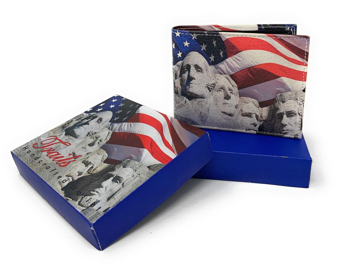 USA Patriotic Bifold Wallets In Gift Box Mens Womens Youth-UNCATEGORIZED-Empire Cove-FC-MOUNT RUSHMORE-Casaba Shop