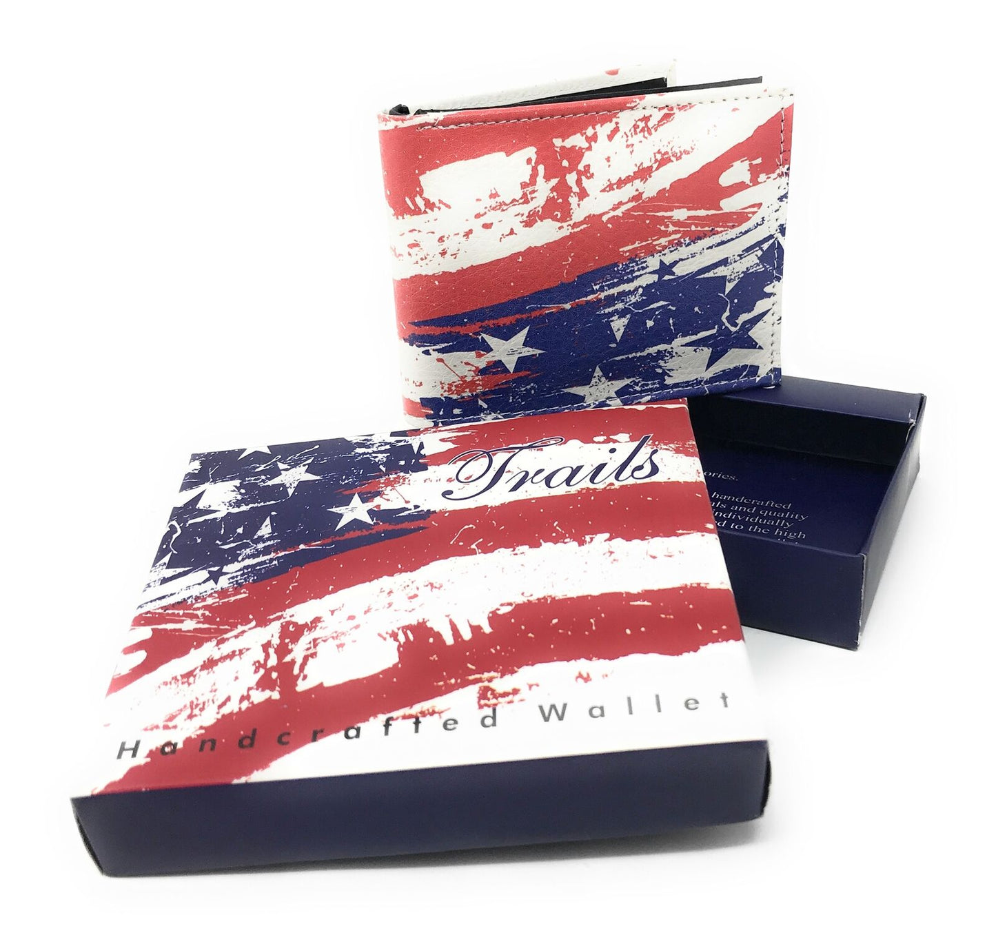 USA Patriotic Bifold Wallets In Gift Box Mens Womens Youth-UNCATEGORIZED-Empire Cove-FC-USA STARS STRIPES FLAG-Casaba Shop