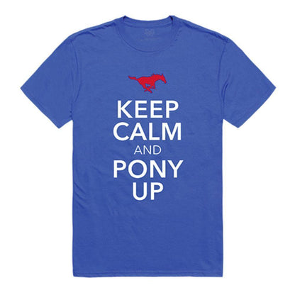 Southern Methodist University Mustangs NCAA Keep Calm Tee T-Shirt Royal-Campus-Wardrobe