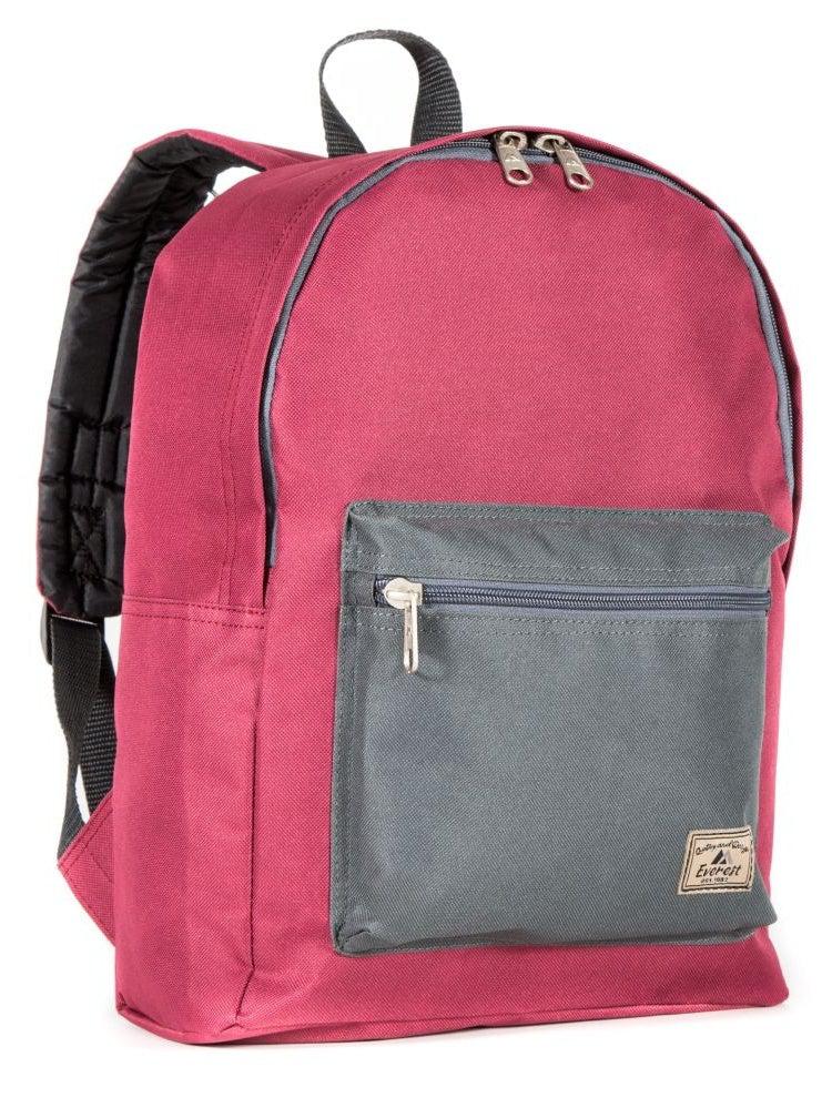 Everest Backpack Book Bag - Back to School Basic Color Block Style-Casaba Shop