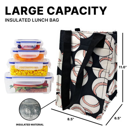 Empire Cove Insulated Lunch Bag Kids Adults Cooler Food Tote Picnic Travel Baseball