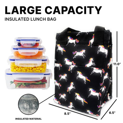 Empire Cove Insulated Lunch Bag Cooler Kids Adults Food Tote Picnic Travel Unicorn