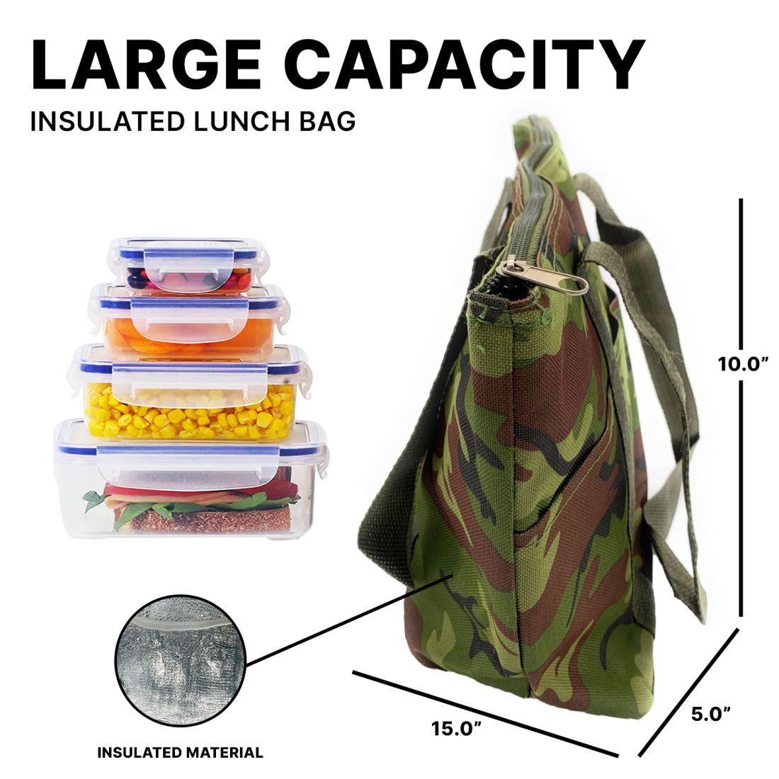 Large Insulated Lunch Bag