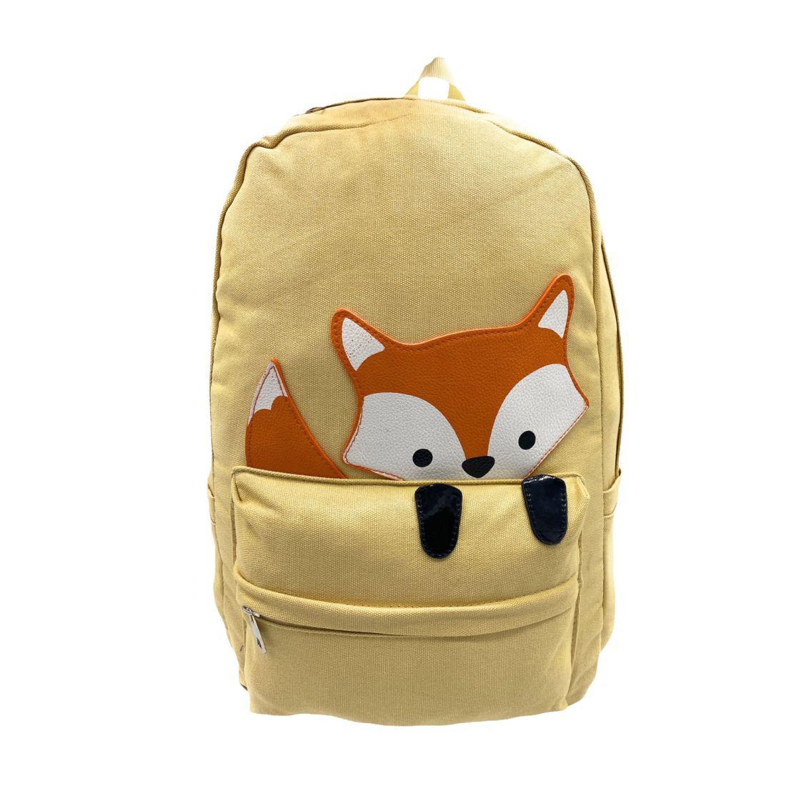 Empire Cove Canvas School Backpack Peeking Fox Book Bag Laptop Bags Travel