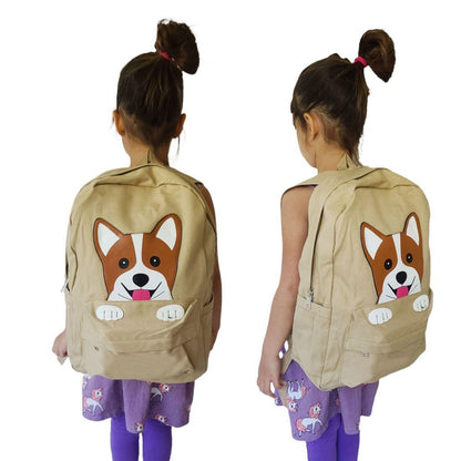 Empire Cove Canvas School Backpack Peeking Fox Dog Cat Sloth Shark Book Bag-Casaba Shop