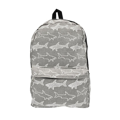 Empire Cove Stylish Design Backpack Junior Book Bag Laptop Travel Grey Shark