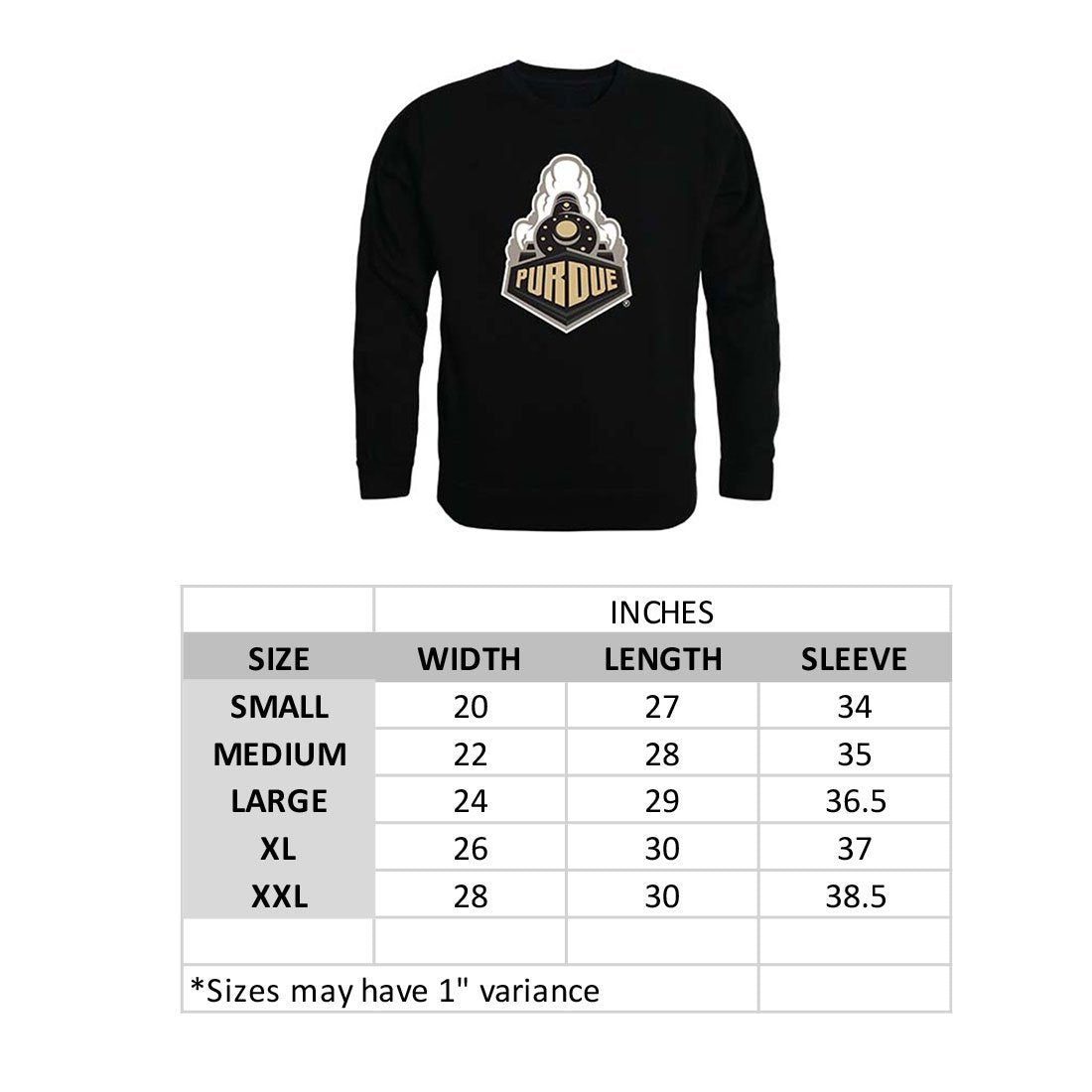 Crewneck Sweatshirts Size Chart
