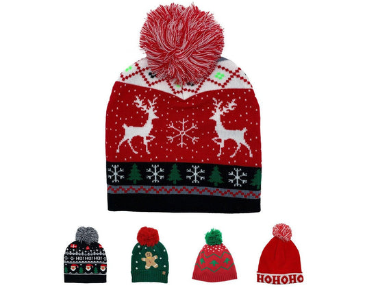 Empire Cove Winter Holiday Christmas Beanie with Yarn Pom Pom Holiday Gifts-Casaba Shop