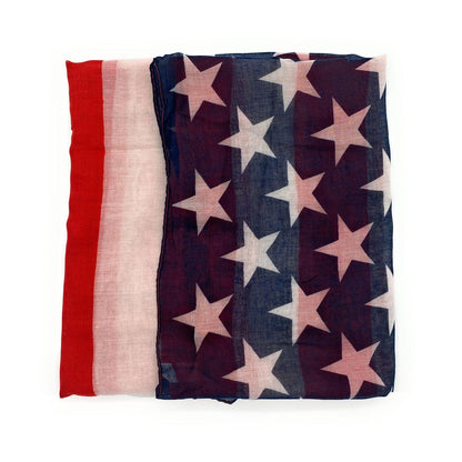 Empire Cove Patriotic USA American Flag Long Scarf Red White Scarves Shawls Wraps