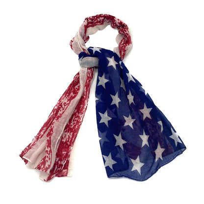 Empire Cove Patriotic USA American Flag Long Scarf Red White Scarves Shawls Wraps