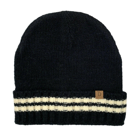 Empire Cove Winter Knit Striped Beanie-UNCATEGORIZED-Empire Cove-Black-Casaba Shop