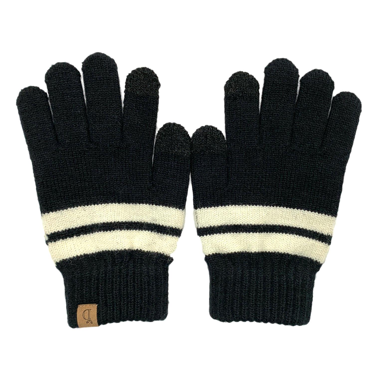 Empire Cove Winter Set Knit Striped Beanie and Touch Screen Gloves Gift Set-Hat/gloves-Empire Cove-Camel-Casaba Shop