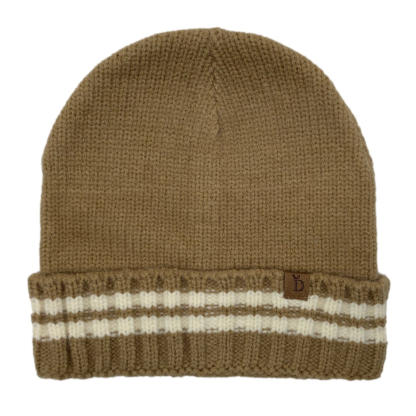 Empire Cove Winter Knit Striped Beanie-UNCATEGORIZED-Empire Cove-Camel-Casaba Shop