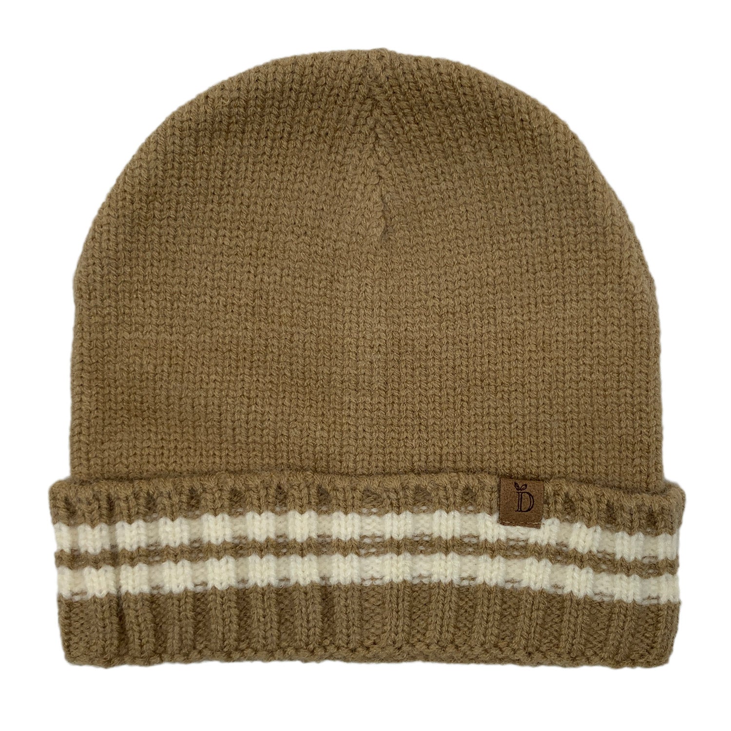 Empire Cove Winter Knit Striped Beanie-UNCATEGORIZED-Empire Cove-Camel-Casaba Shop