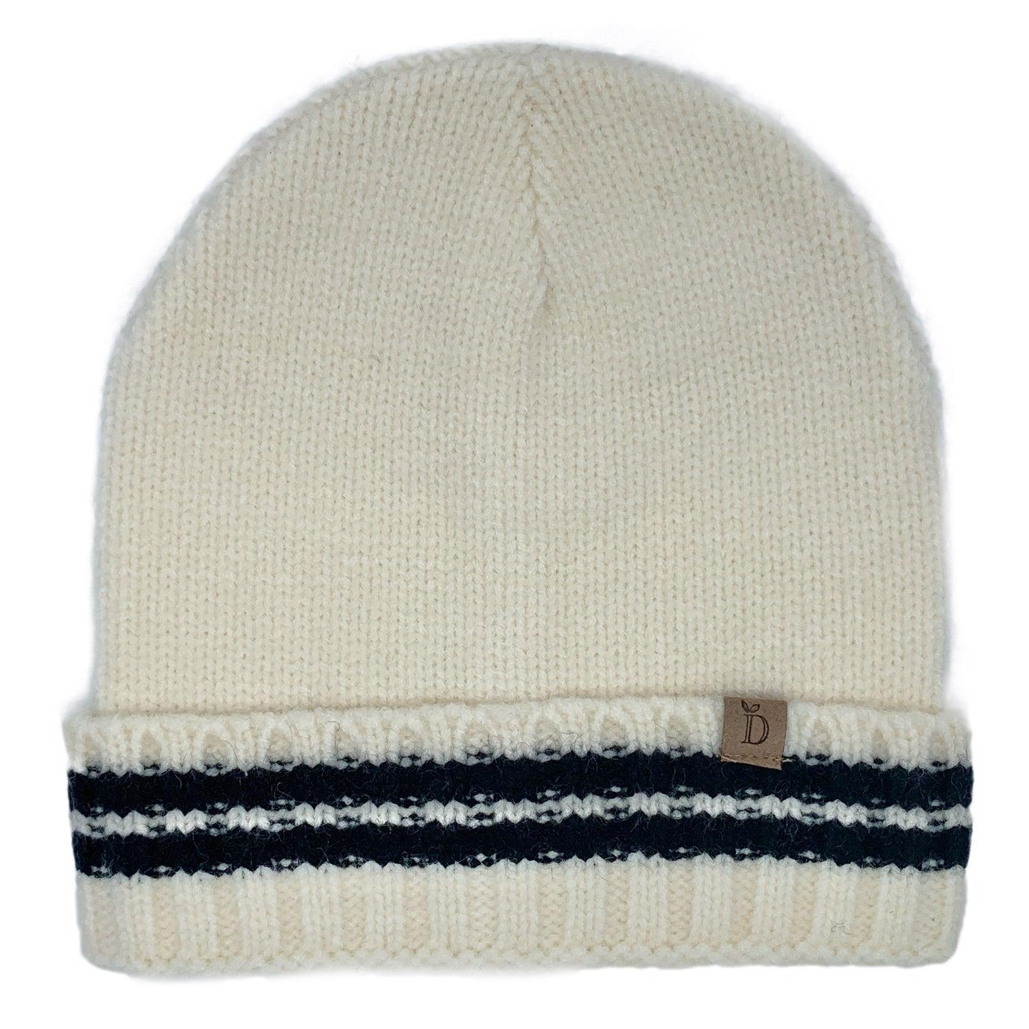 Empire Cove Winter Knit Striped Beanie-UNCATEGORIZED-Empire Cove-Ivory-Casaba Shop