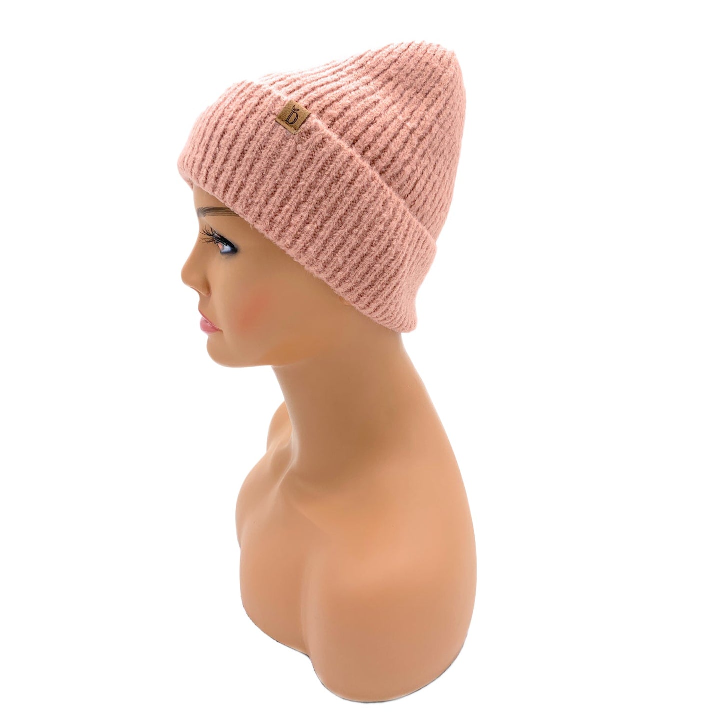 Empire Cove Womens Ribbed Knit Cuff Beanie-UNCATEGORIZED-Empire Cove-Dusty pink-Casaba Shop