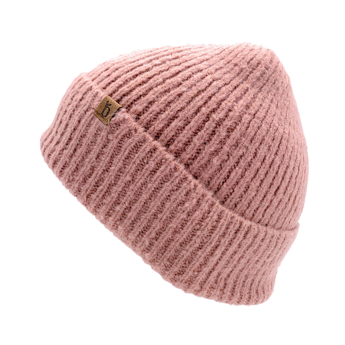 Empire Cove Womens Ribbed Knit Cuff Beanie-UNCATEGORIZED-Empire Cove-Dusty pink-Casaba Shop