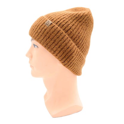 Empire Cove Womens Ribbed Knit Cuff Beanie-UNCATEGORIZED-Empire Cove-Dusty pink-Casaba Shop