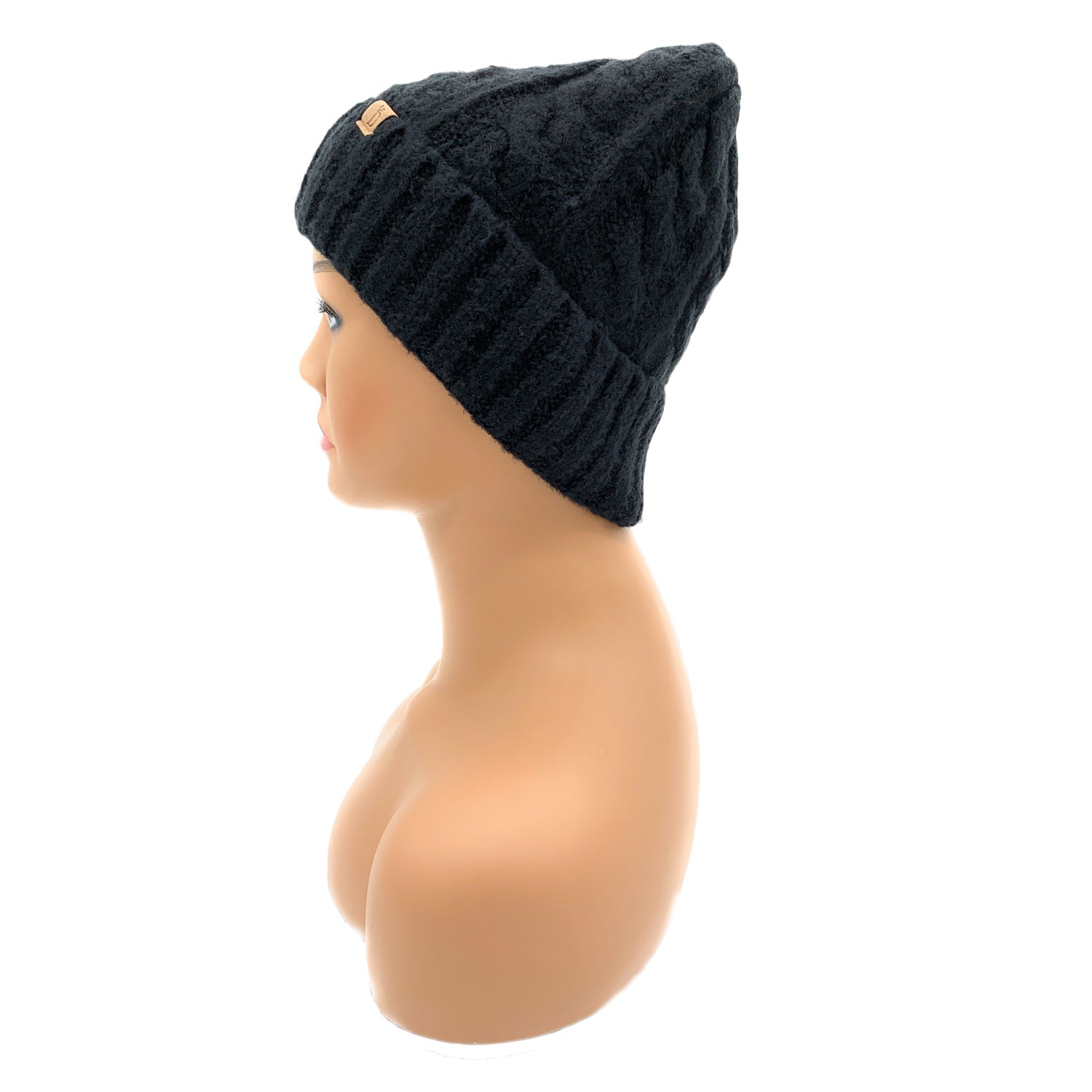 Empire Cove Winter Cable Knit Cuff Beanie-UNCATEGORIZED-Empire Cove-Black-Casaba Shop