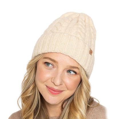 Empire Cove Winter Cable Knit Cuff Beanie-UNCATEGORIZED-Empire Cove-Rust-Casaba Shop