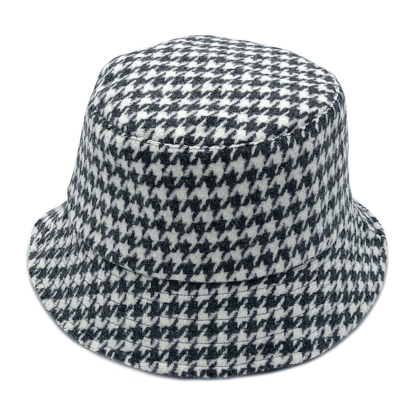 Empire Cove Womens Houndstooth Print Bucket Hat Fishermans-UNCATEGORIZED-Empire Cove-Gray-Casaba Shop