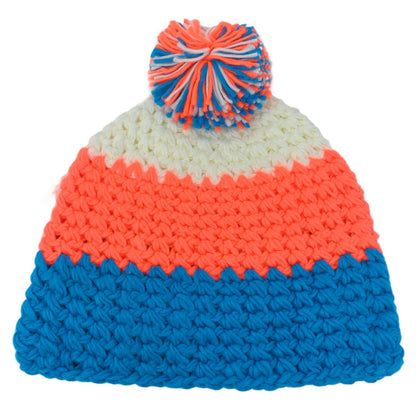 Empire Cove Winter Tri-Color Knit Beanie with Pom Pom-UNCATEGORIZED-Empire Cove-Blue-Casaba Shop