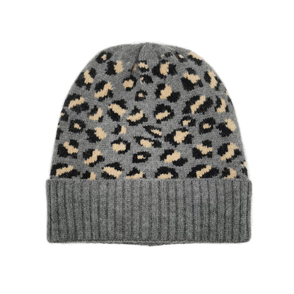 Empire Cove Winter Knit Ribbed Leopard Cuff Beanie-UNCATEGORIZED-Empire Cove-Black-Casaba Shop