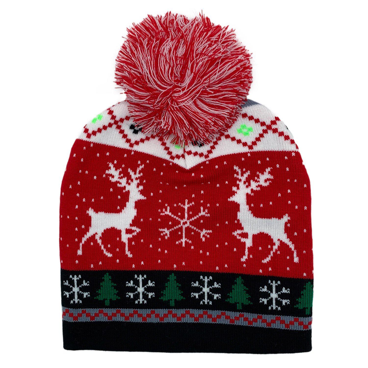 Empire Cove Winter Holiday Christmas Beanie with Yarn Pom Pom Holiday Gifts-Beanies-Empire Cove-Reindeer-Casaba Shop