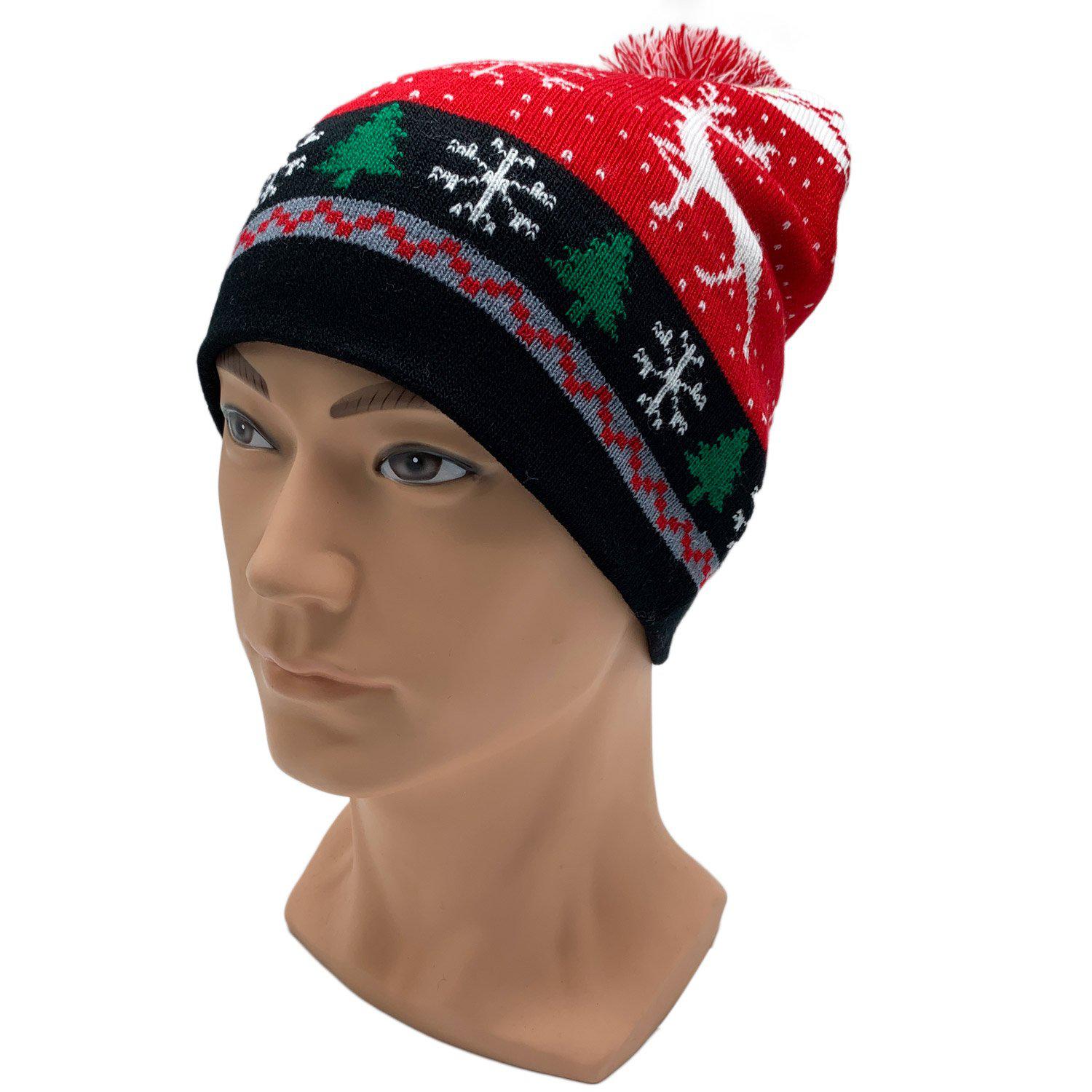 Empire Cove Winter Holiday Christmas Beanie with Yarn Pom Pom Holiday Gifts-Beanies-Empire Cove-Ho Ho Ho-Casaba Shop