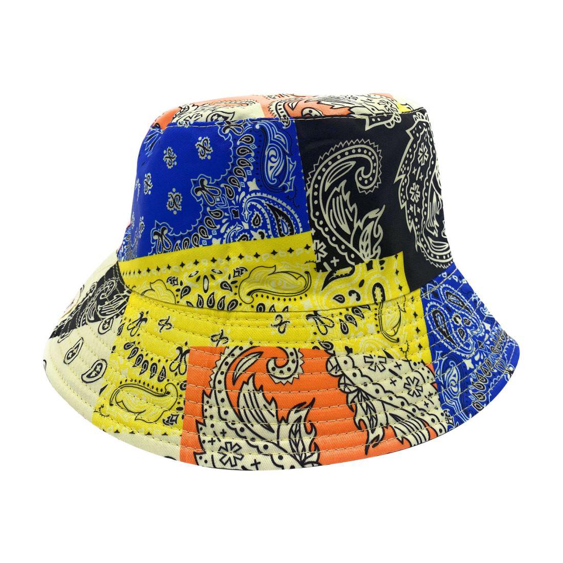 Empire Cove Paisley Bandana Design Bucket Hat Reversible Fisherman Cap Women Men