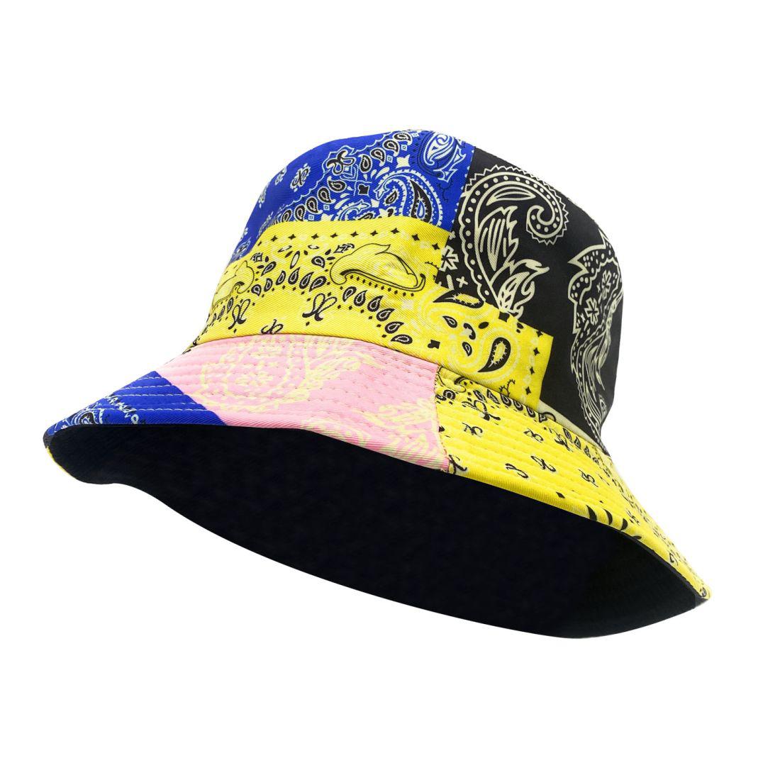 Empire Cove Paisley Bandana Design Bucket Hat Reversible Fisherman Cap Women Men