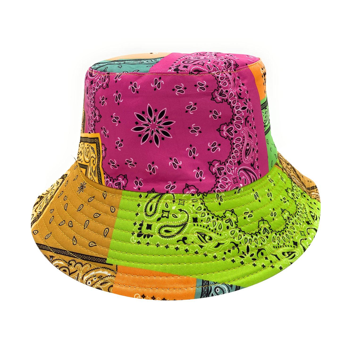 Empire Cove Paisley Bandana Design Bucket Hat Reversible Fisherman Cap Women Men