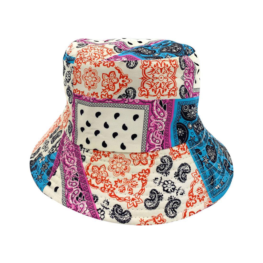 Empire Cove Paisley Bandana Design Bucket Hat Reversible Fisherman Cap Women Men