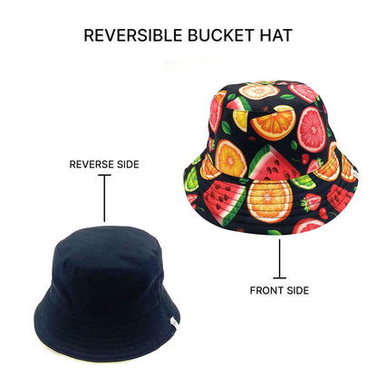 Empire Cove Fruit Print Bucket Hat Reversible Fisherman Cap Women Men Summer