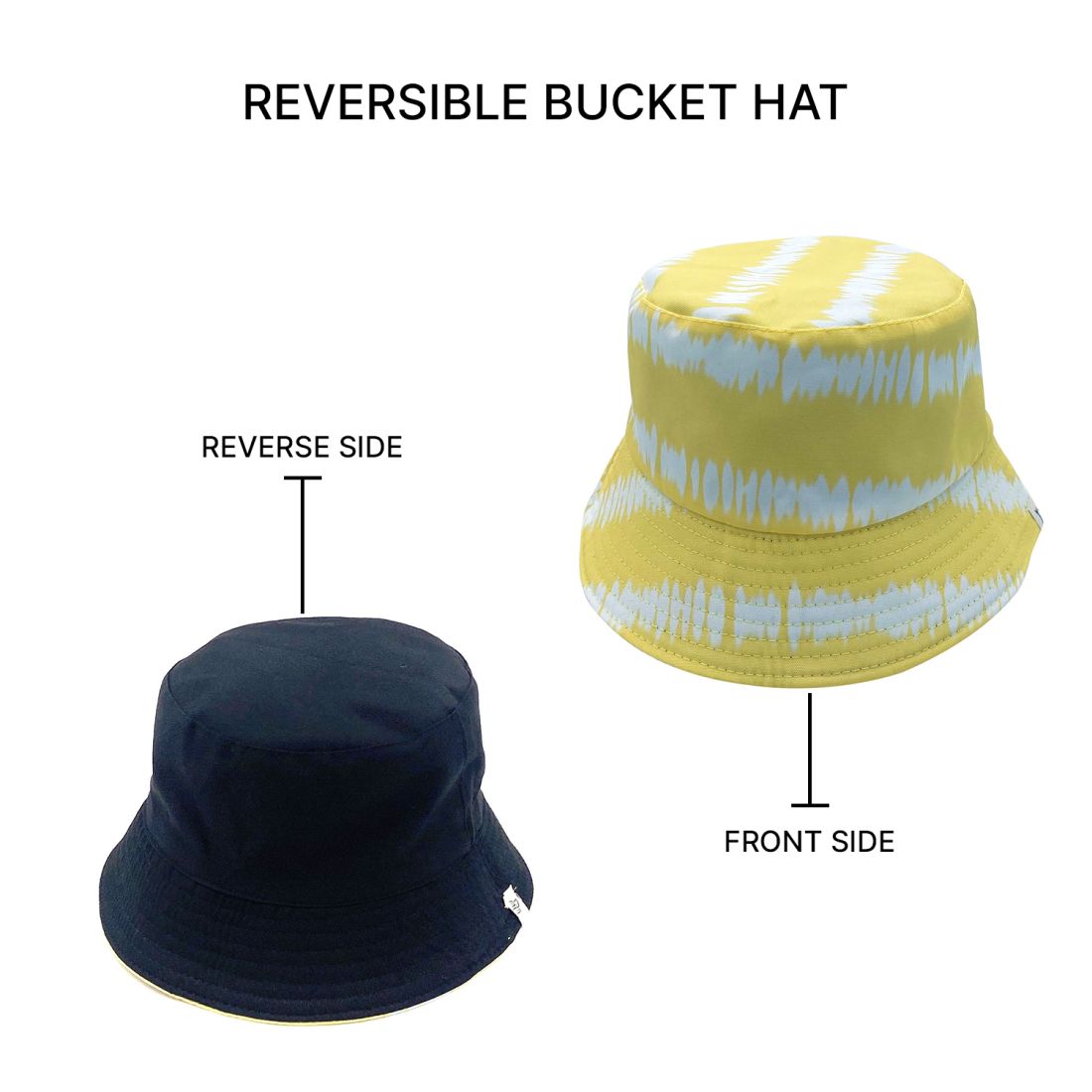 Empire Cove Tie Dye Stripes Bucket Hat Reversible Fisherman Cap Women Men Summer