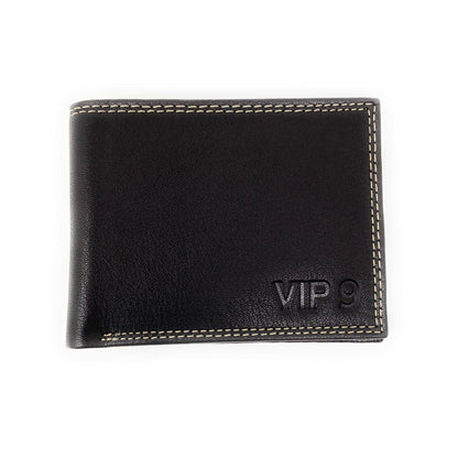 Empire Cove VIP Classic Genuine Leather Slim Bifold Wallets Side Flip ID Compartment-Wallets-Empire Cove-Black-Casaba Shop