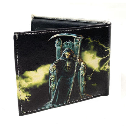 Gothic Skull Grim Reaper Bifold Wallets In Gift Box Mens Womens-UNCATEGORIZED-Empire Cove-WHITE SKULL-Casaba Shop